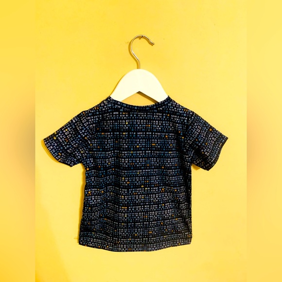 Brand New Toddler Boys Navy All Over Graphic Print Cotton Short Sleeve T-Shirt - Picture 2 of 3